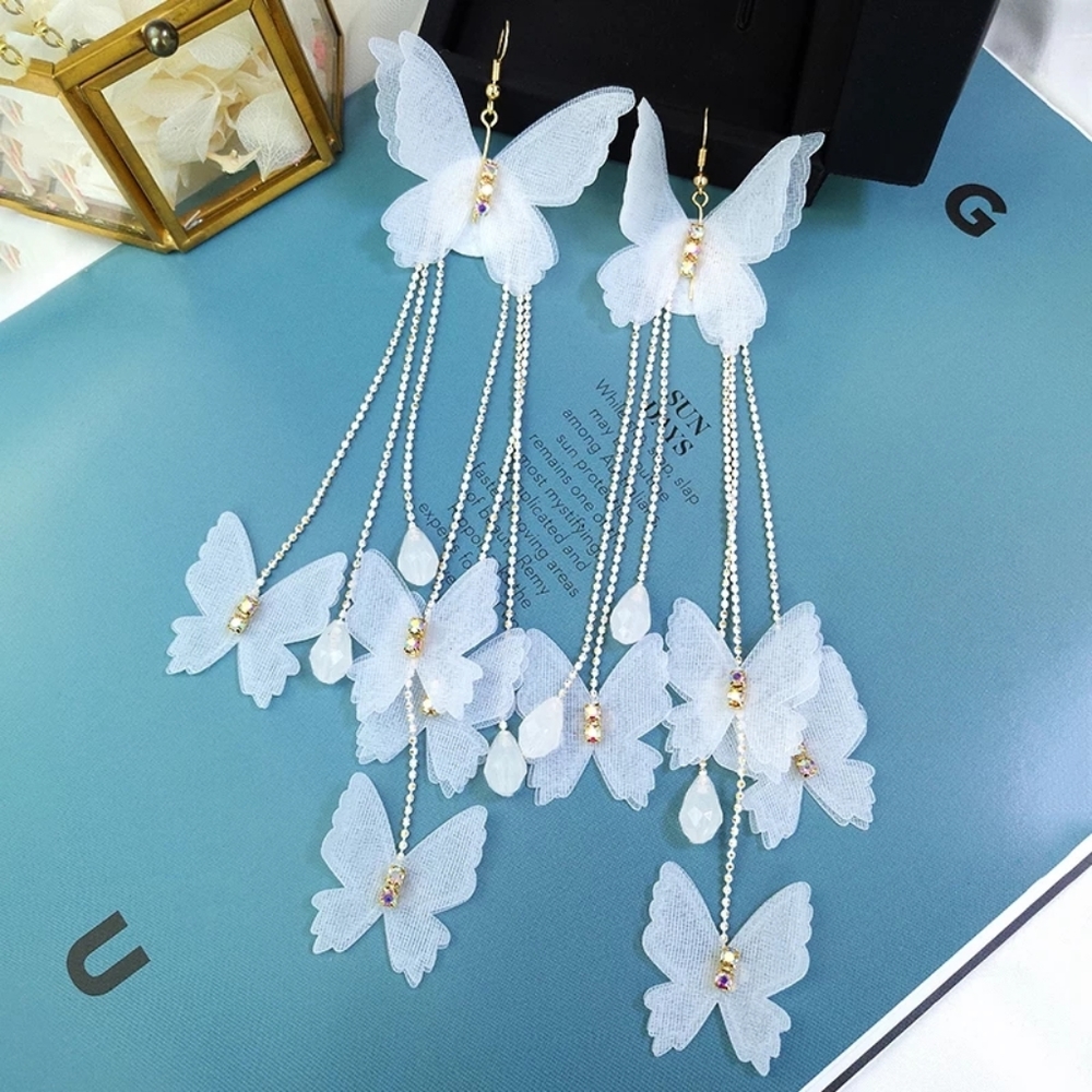 Flutter Butterfly Earrings - Ethereal Fairy Summer Coquette